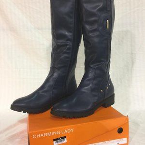 Women's Classic Riding Boots with Gold Stud Embell